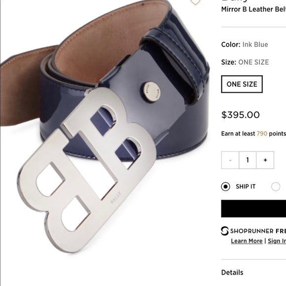 navy blue bally belt